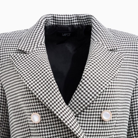 Jacket female double -breasted mist p. 48, black/white-9