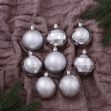 Set of balls plastic D-6 cm, 8 pcs 