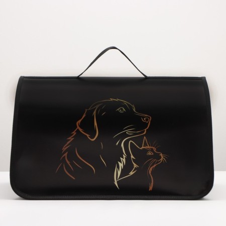 Bag - Frame Animal Carriage, 50 x 25 x 28 cm black with animals-3