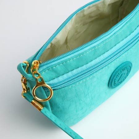 Bag Women's Cross-Bodi with a zipper, turquoise color-8