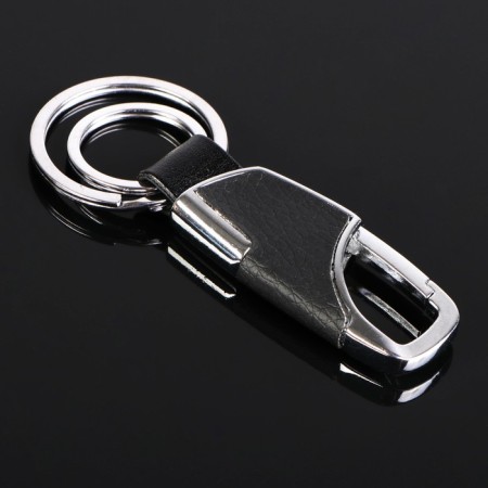 Cartage keychain, clamp, two rings, chrome