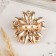 Brooch "Flower" chrysanthemum, red color in gold