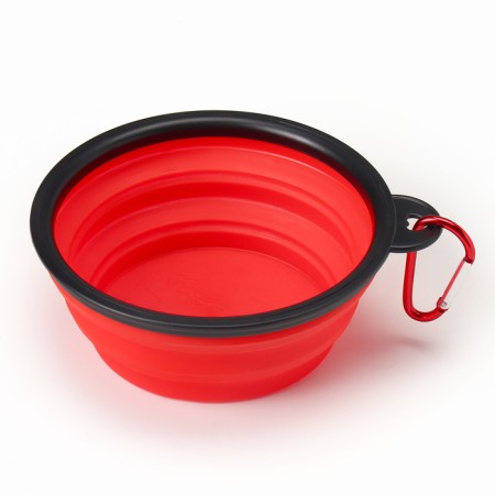 Silicone, folding bowl, 350 ml, 11 cm, red-1