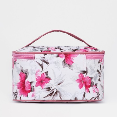 Cosmetic bag with lightning, white/pink color-1