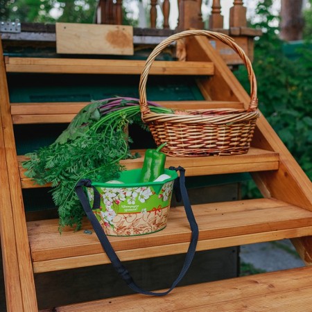 Container for collecting berries, 3 l, "flowering crop", green-10