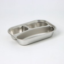 Stainless steel tray 3 sections, 21.5 × 15.5 × 4 cm