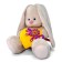 Soft toy "Bunny mi with a heart with a brooch", 23 cm