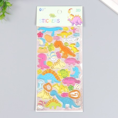 Plastic sticker "Animals and underwater world" with gold stroke mix 10.3x22.5 cm-2