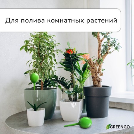 Auto -polywave for indoor plants, 380 ml, green, 2 pcs., Plastic, height 28 cm, Greengo-2
