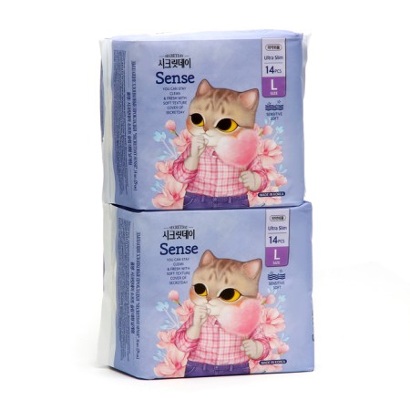 The ultra -thin breathing gaskets Secret Day Sense Large, 2*14 pcs.