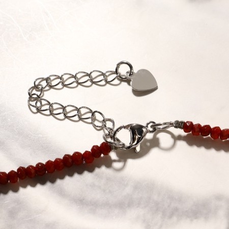 Beads Shar No. 2 “Agat Bordovy”, 34 cm with an extension cm 5 cm-2