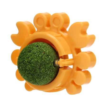 A toy for cats with cat mint "crab", 6.8 cm, yellow-4