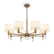 Suspended lamp Freya Fr5186PL-08BS Lino, 880x880x1390 mm, E14, 8x40W, brass color