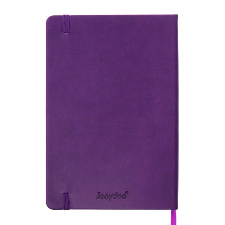 Leduced Diary A5, 140l, cage, leatherette, elastic band, blue cut, purple-13