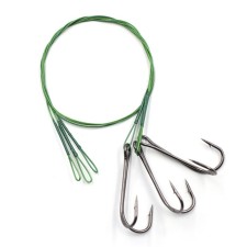 The leash of the steel namazu Leader 1x7 Coated Green, D = 0.39 mm, l = 30 cm, with double hook