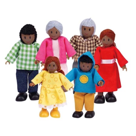 Set of mini-doll "Happy African American Family"