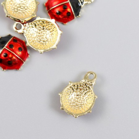 Decor for creativity metal, enamel "God's ladybug" 1.3x1.9 cm-1