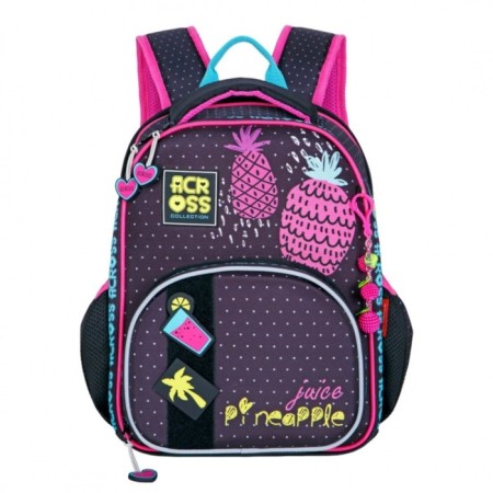 Frame backpack 37 x 28 x 12 cm, Across 194, filling: bag, pencil case, violet ACR22-194-10-1