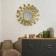 Decor Wall metal with a mirror "Flower. Fan" gold 94x94x7 cm