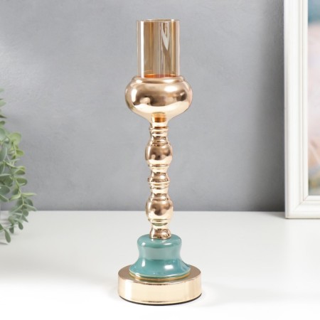 Summary Metal for 1 candle "dudes" gold and blue-green 32x10x10 cm-1