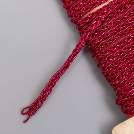 Braid decorative cord "chain links" winding 3 m width 0.7 cm bright pink-2