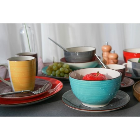 Basilly Ceramic Dolyana "Sea World", 800 ml, d = 14 cm, red color-6