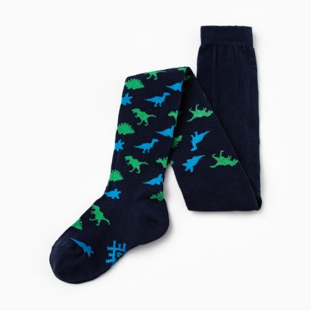 Pantyhose children's kaftan "dinosaurs" 116-122 cm, blue