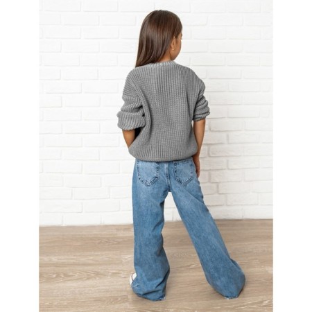 Cardigan Children's Knit, height 146 cm, gray color-8