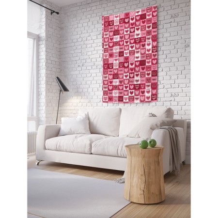 Decorative panel with photo printing "Pann with hearts", vertical, size 100x150 cm
