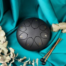 Musical instrument glucophone, black, 8 petals, 15 x 9 cm