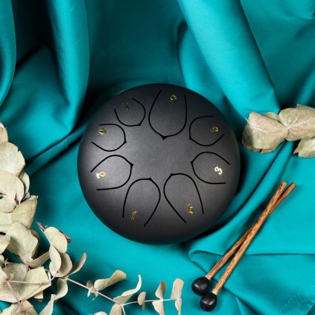 Musical instrument glucophone, black, 8 petals, 15 x 9 cm