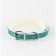Set of collar (58x2.5 cm) and leash (130x1.4 cm) from eco -leather, turquoise with white