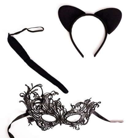 Carnival costume adult "woman - cat", rim, tail, mask-1