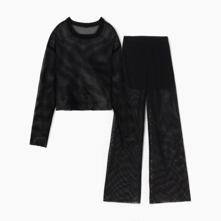 Female set (longshit, trousers) minku: Casual Collection Black color, rr 44