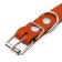 Leather collar on synthetic winterizer, dimensionless, 54 x 2.5 cm, Osh 19-47 cm, orange