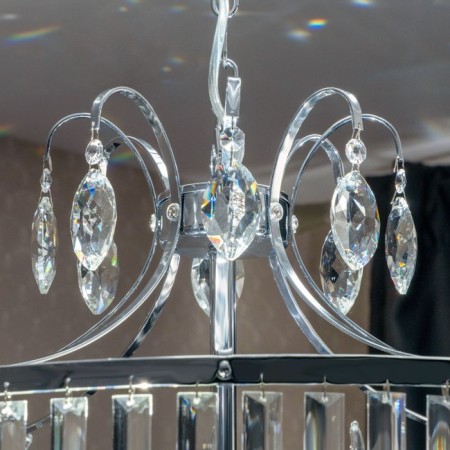 Suspended chandelier Citilux "Inga" CL335181, 59x58x120 cm, 8x60W, e14, gray color-8