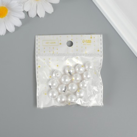 Busina for creativity plastic "Pearls - love set 15 pcs d = 1.2 cm-3