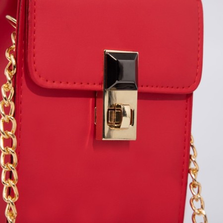 Bag Cross-Bodi with a zipper, red color-3