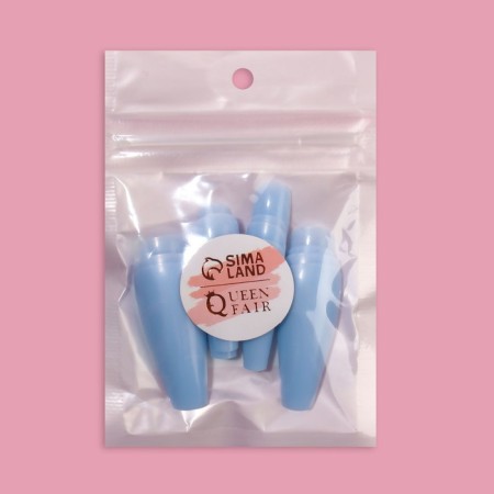 Patching nails, 24 pcs, ballerina shape, blue color-3