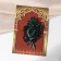 Brooch "Empress" branch, emerald color in gray metal