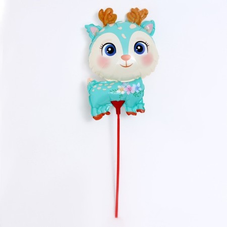 Foil ball 15 "Olenenok", turquoise, on a stick