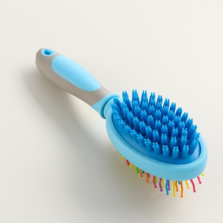 Bilateral brush - comb with wavy teeth, middle, 6 x 19 cm, blue-1