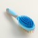 Bilateral brush - comb with wavy teeth, middle, 6 x 19 cm, blue