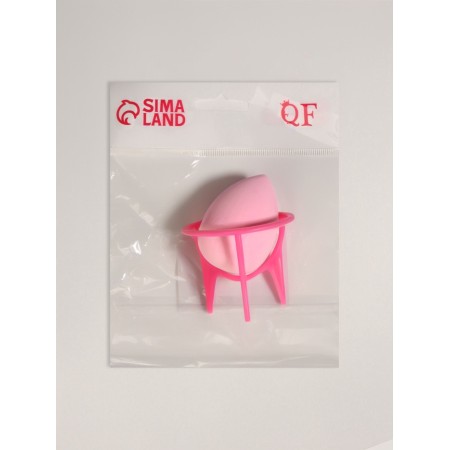 Sponge d/makeup drop 6*8cm with a layer stand latex pink pink qf-3