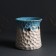 Aroma lamp ceramics "Patterned abstraction" Blue 8.5x8.5x9.5 cm