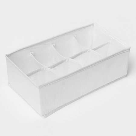 Organizer for storing linen LadOM, 8 cells, 28 × 16 × 10 cm, white color-4