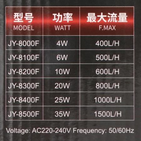 Internal filter Jingye JY-8300F, two-section, 800 l/h, 20 watts-6