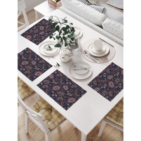Set of napkins for setting the eastern mood table, rectangular, size 32x46 cm, 4 pcs
