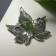 Brooch "Liszt", green color matte in silver