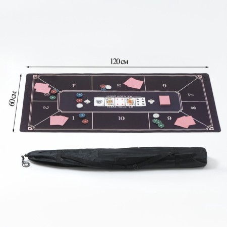 Cloth for poker, rubberized, 120 x 60 cm, thickness 3 mm. Black-1